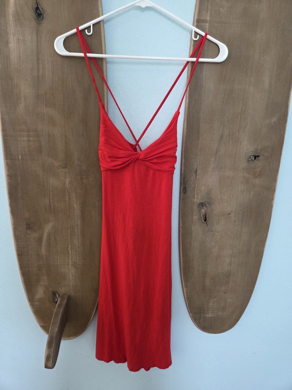 Red Spaghetti-Strap Mini Dress